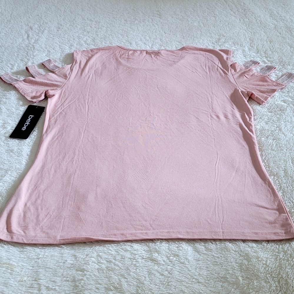 bebe Misty Rose🌹 Colored Top with Cutout✂️ Sleeve Detail - NWT - Picture 13 of 14